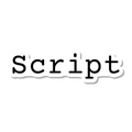 Script die-cut sticker