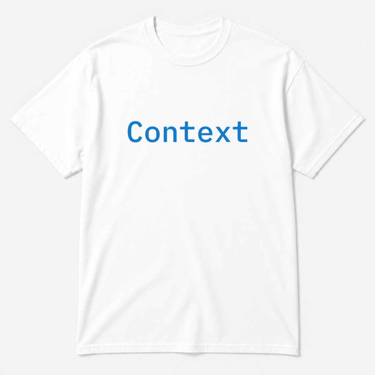 Context T-Shirt in white with blue text