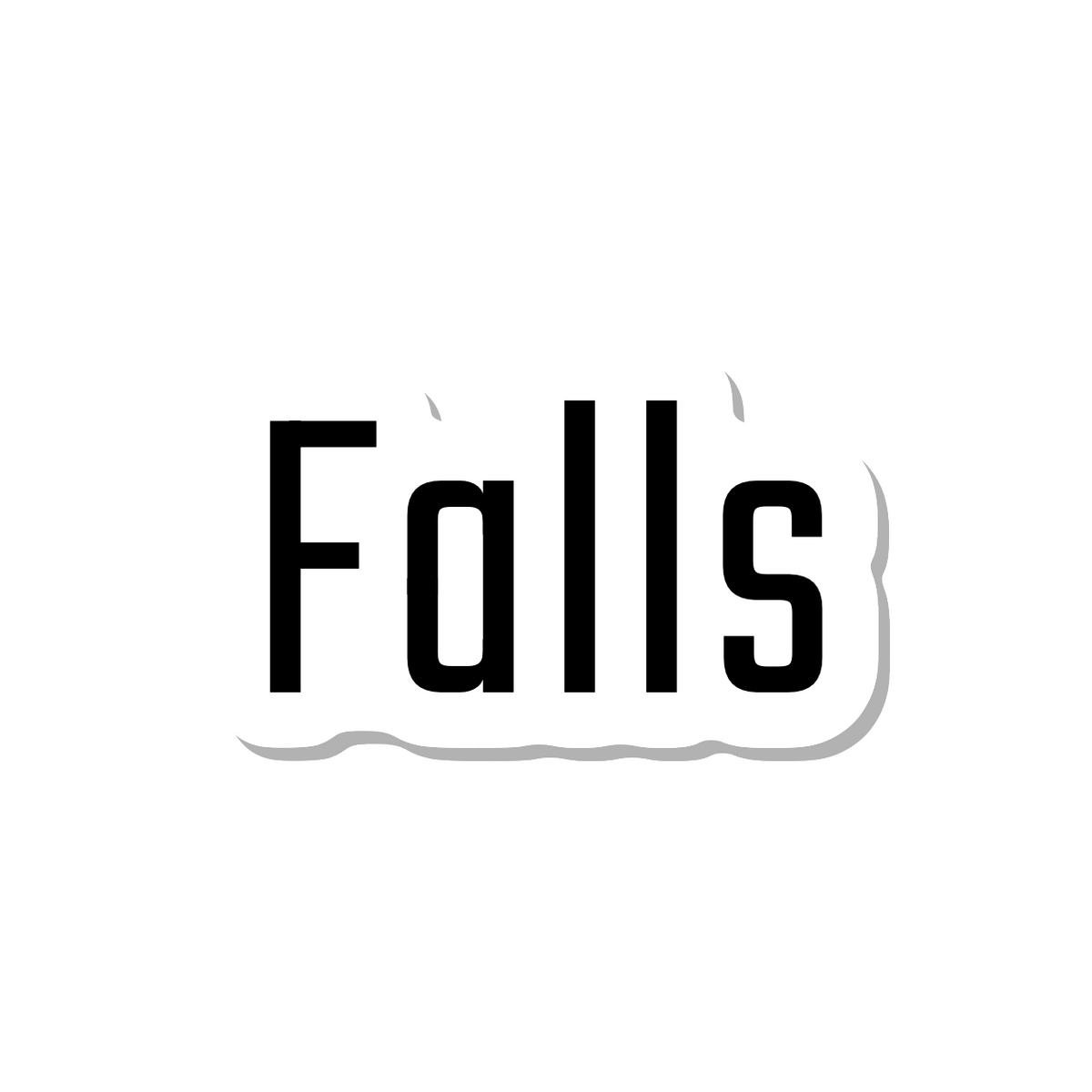 Falls die-cut sticker