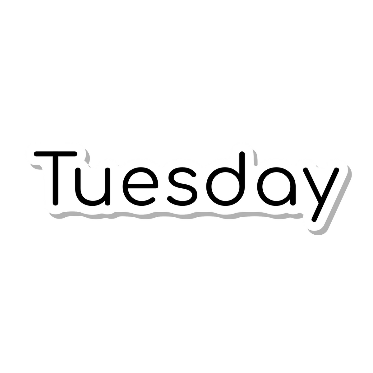 Tuesday die-cut sticker