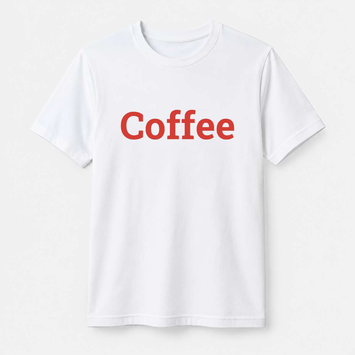 Coffee T-Shirt in white with red text