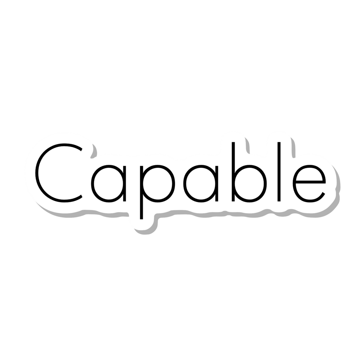 Capable die-cut sticker