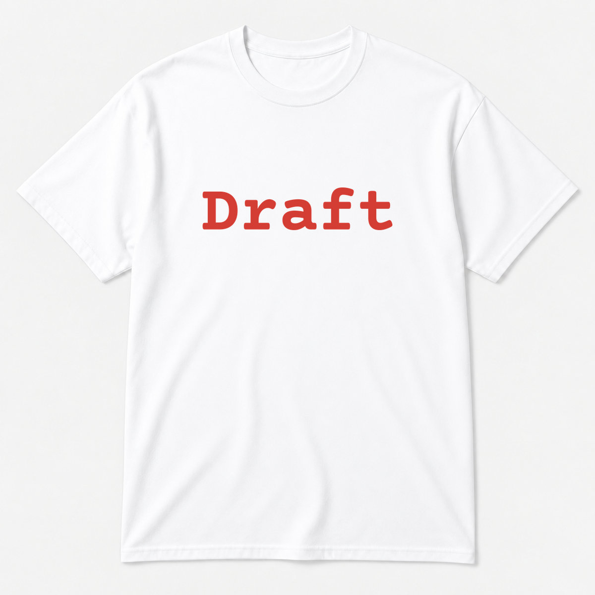 Draft T-Shirt in white with red text