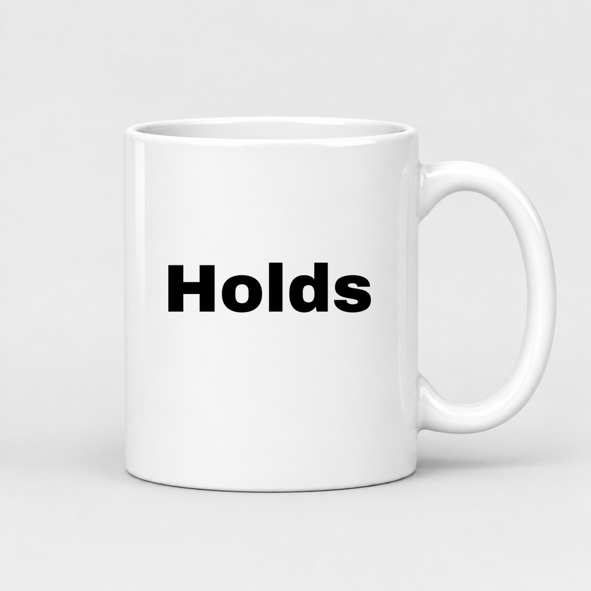 Holds Mug in white