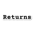Returns die-cut sticker