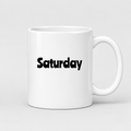 Saturday Mug in white