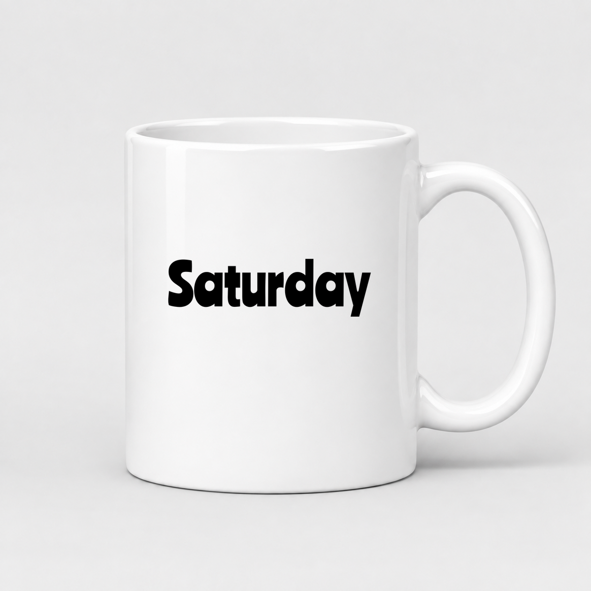 Saturday Mug in white