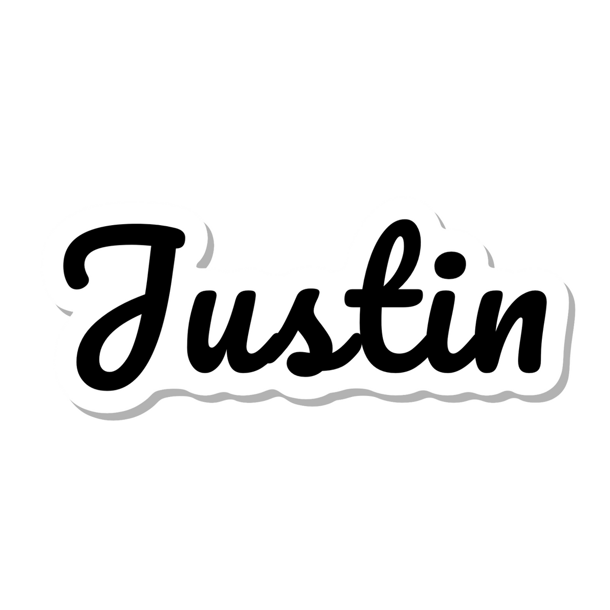 Justin die-cut sticker