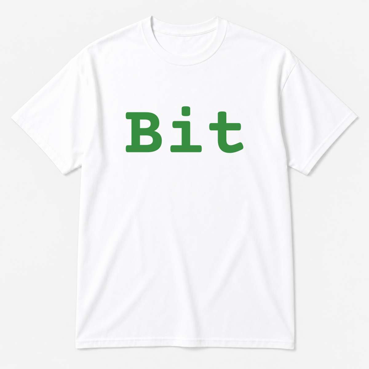 Bit T-Shirt in white with green text
