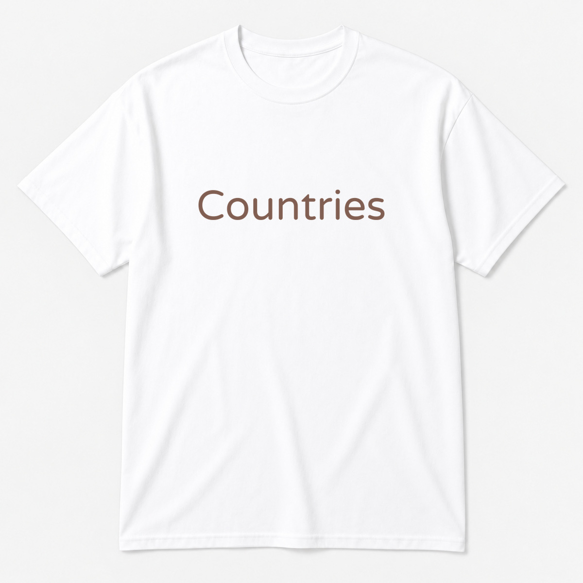 Countries T-Shirt in white with brown text