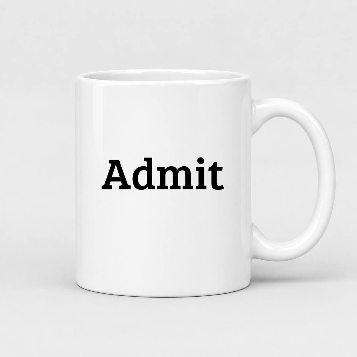 Admit Mug in white