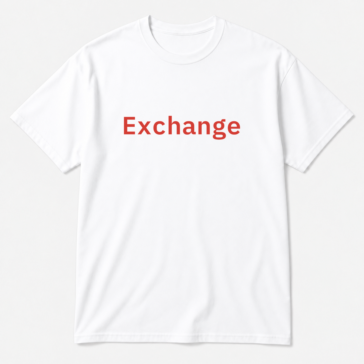 Exchange T-Shirt in white with red text