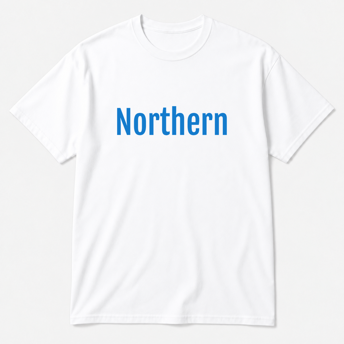 Northern T-Shirt in white with blue text