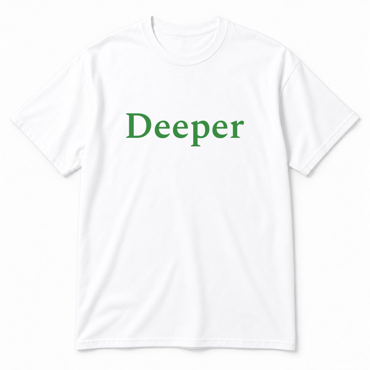 Deeper T-Shirt in white with green text
