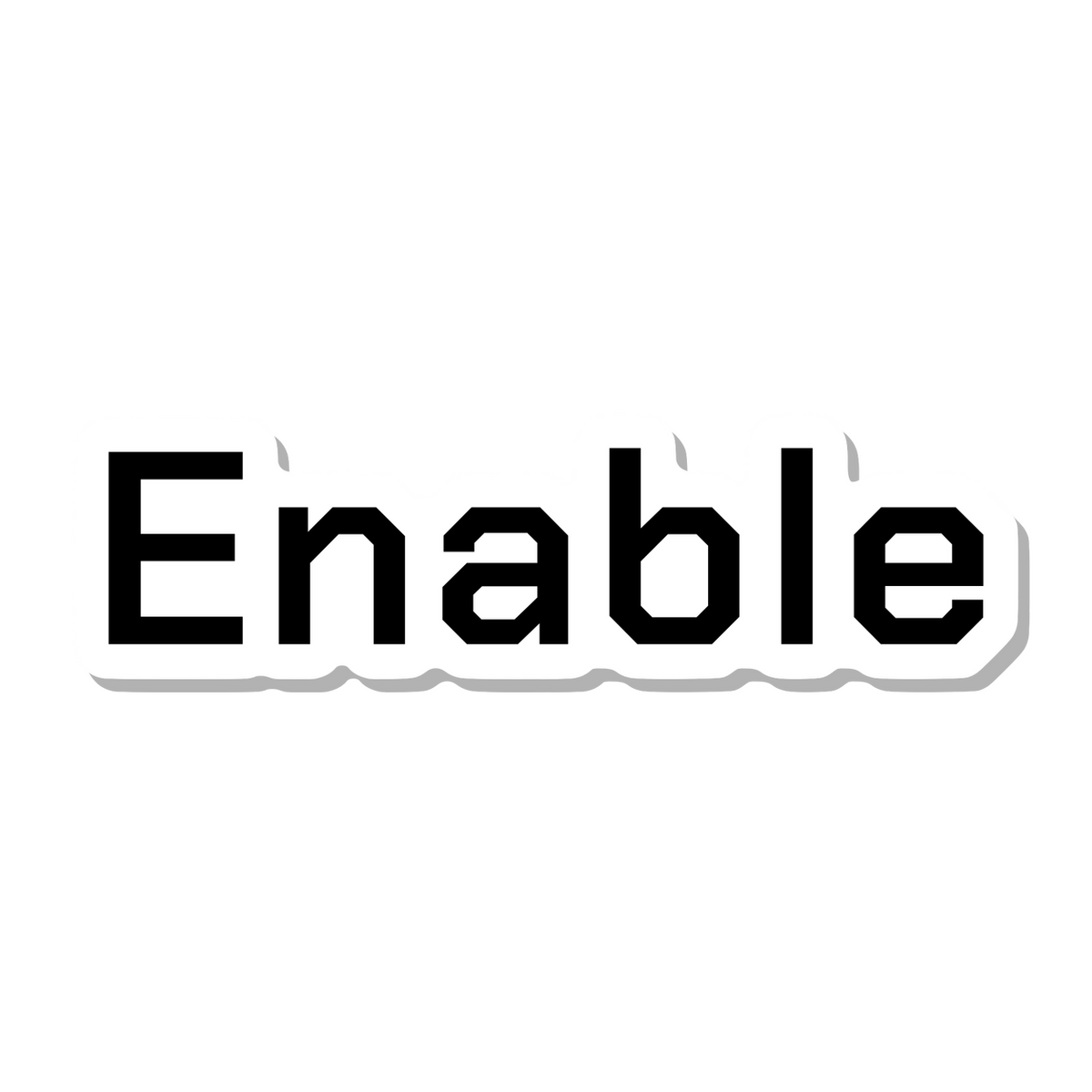 Enable die-cut sticker