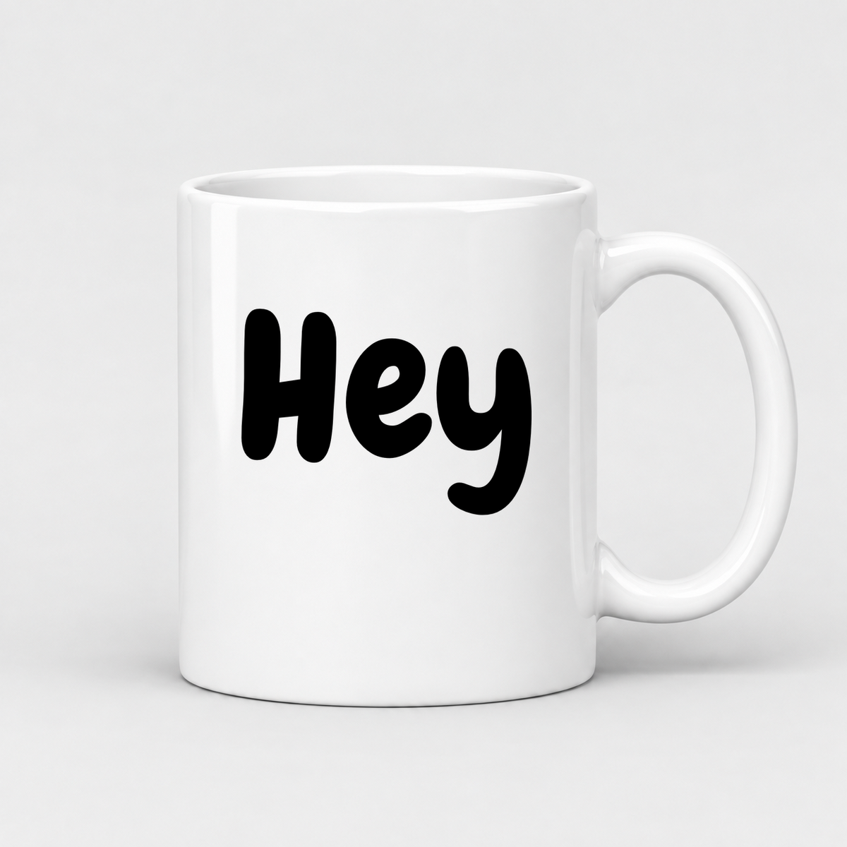 Hey Mug in white