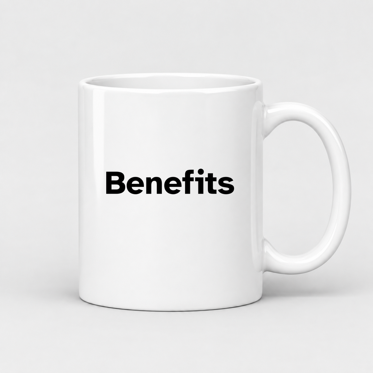 Benefits Mug in white