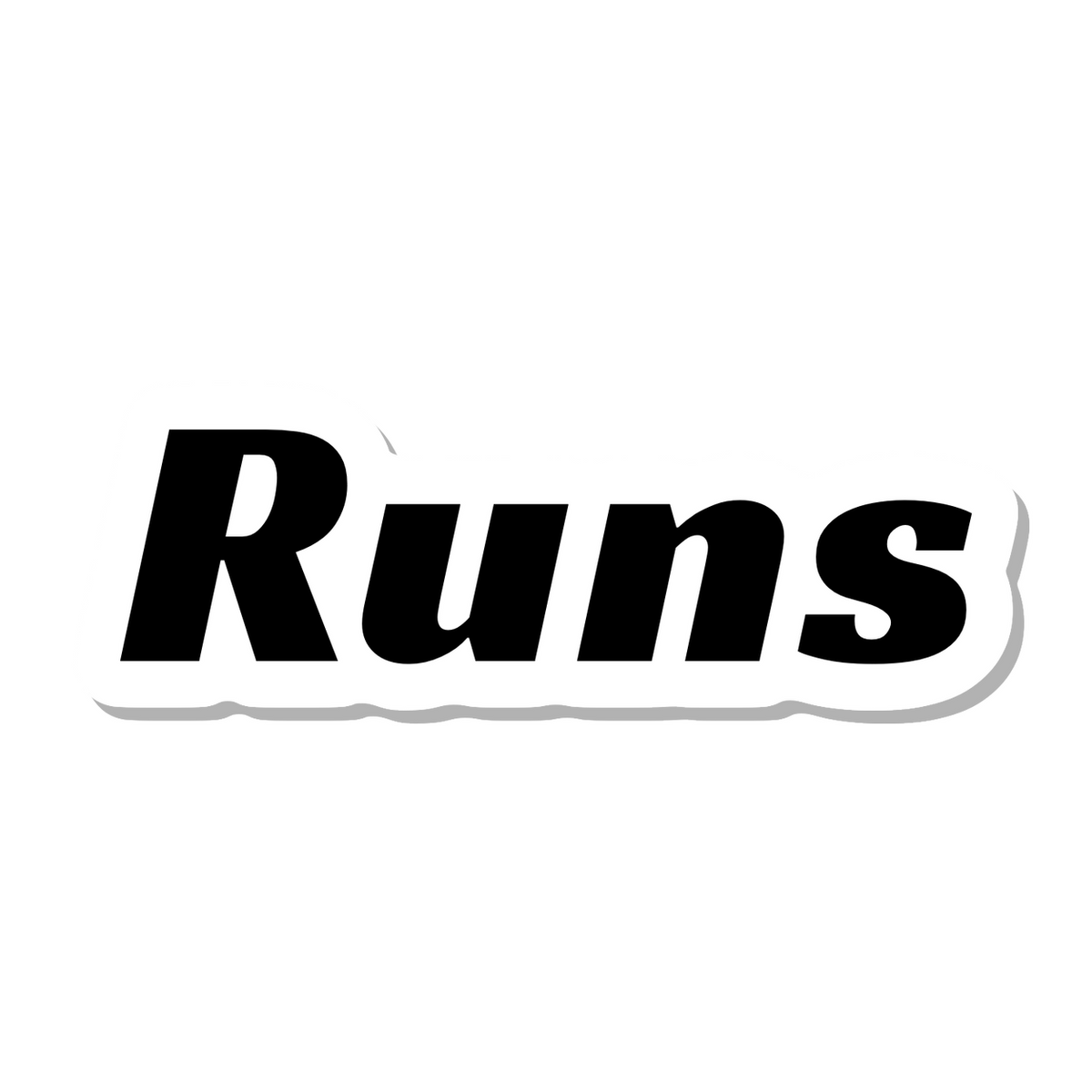 Runs die-cut sticker
