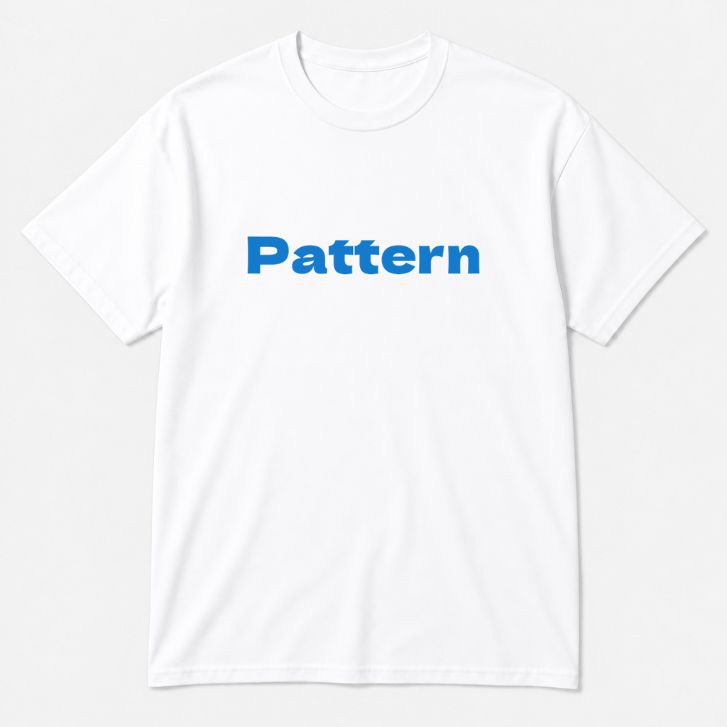 Pattern T-Shirt in white with blue text