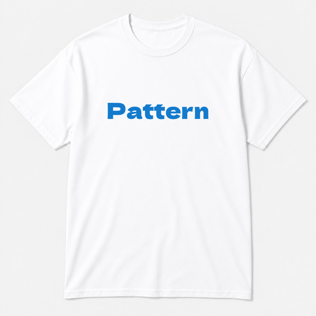 Pattern T-Shirt in white with blue text