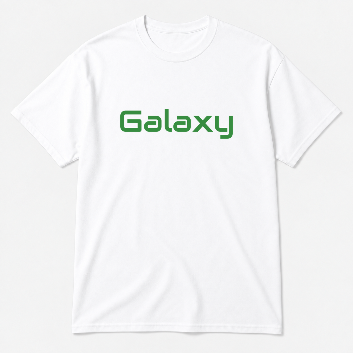 Galaxy T-Shirt in white with green text