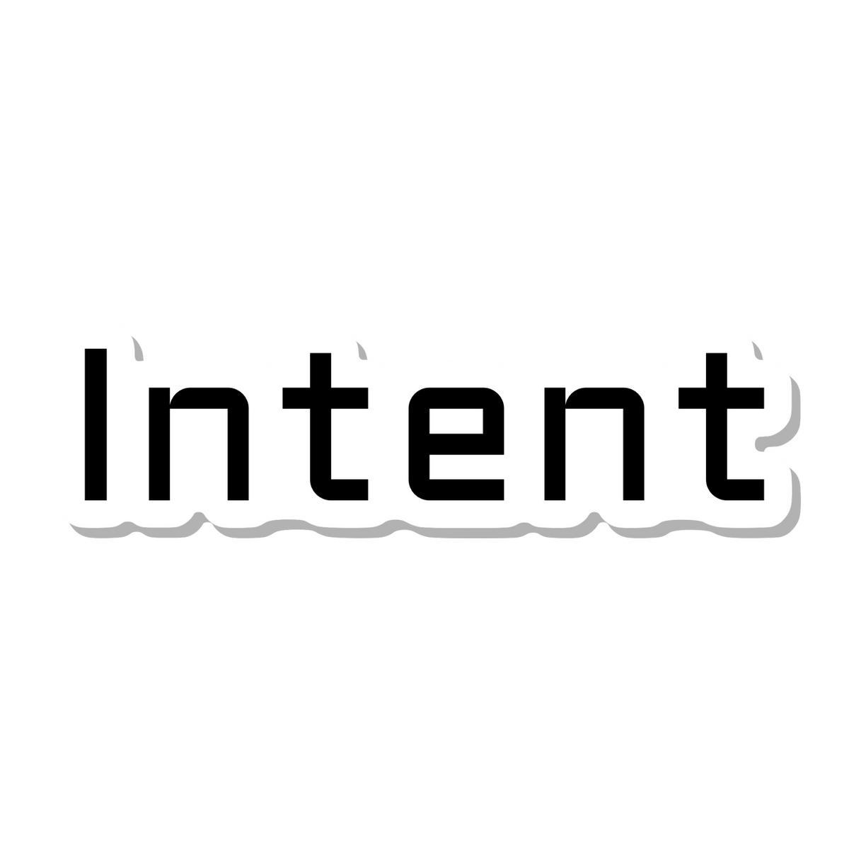 Intent die-cut sticker