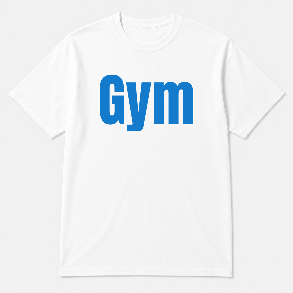 Gym T-Shirt in white with blue text