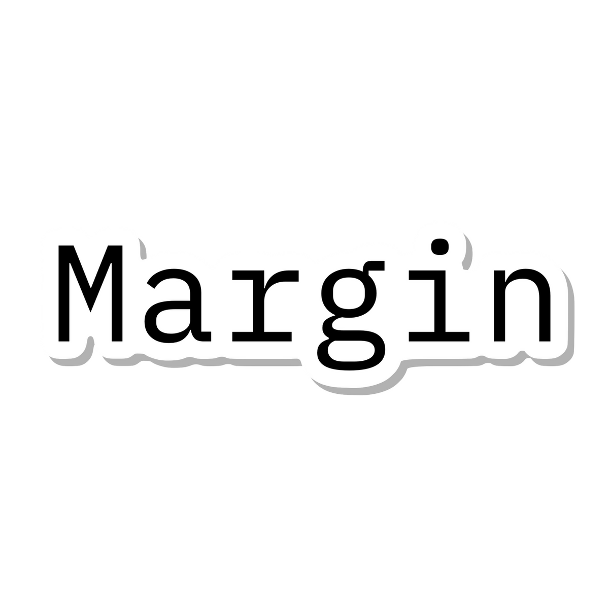 Margin die-cut sticker