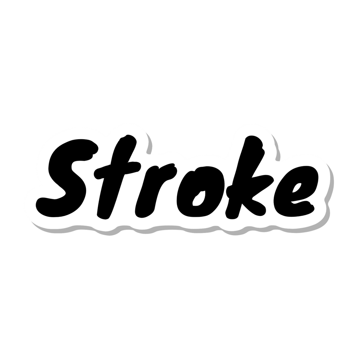 Stroke die-cut sticker