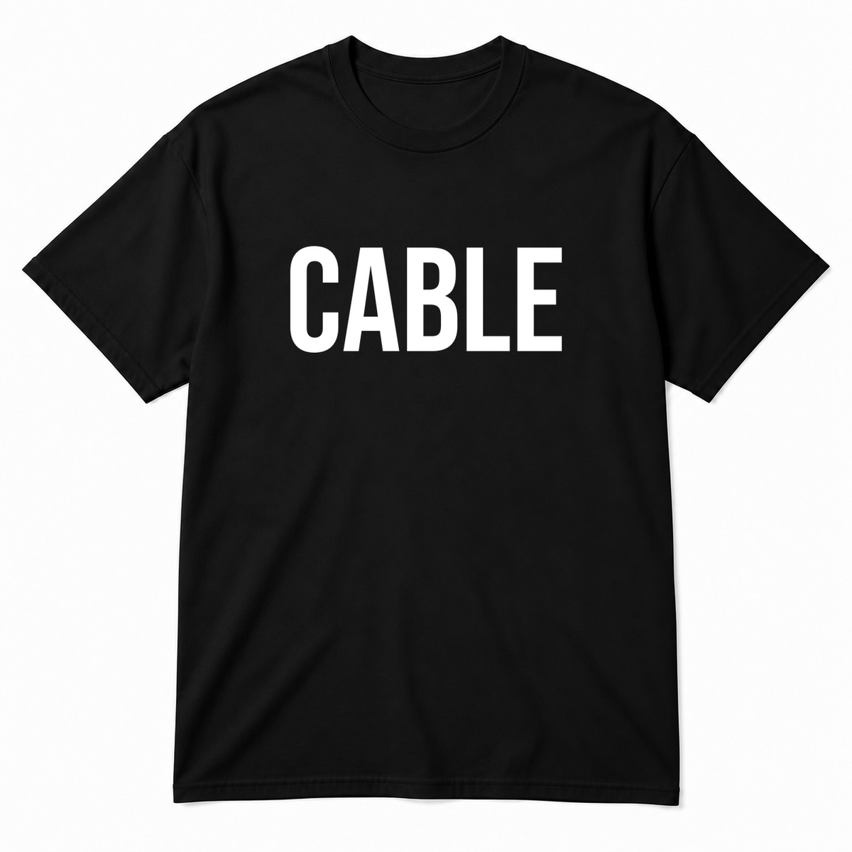 Cable T-Shirt in black