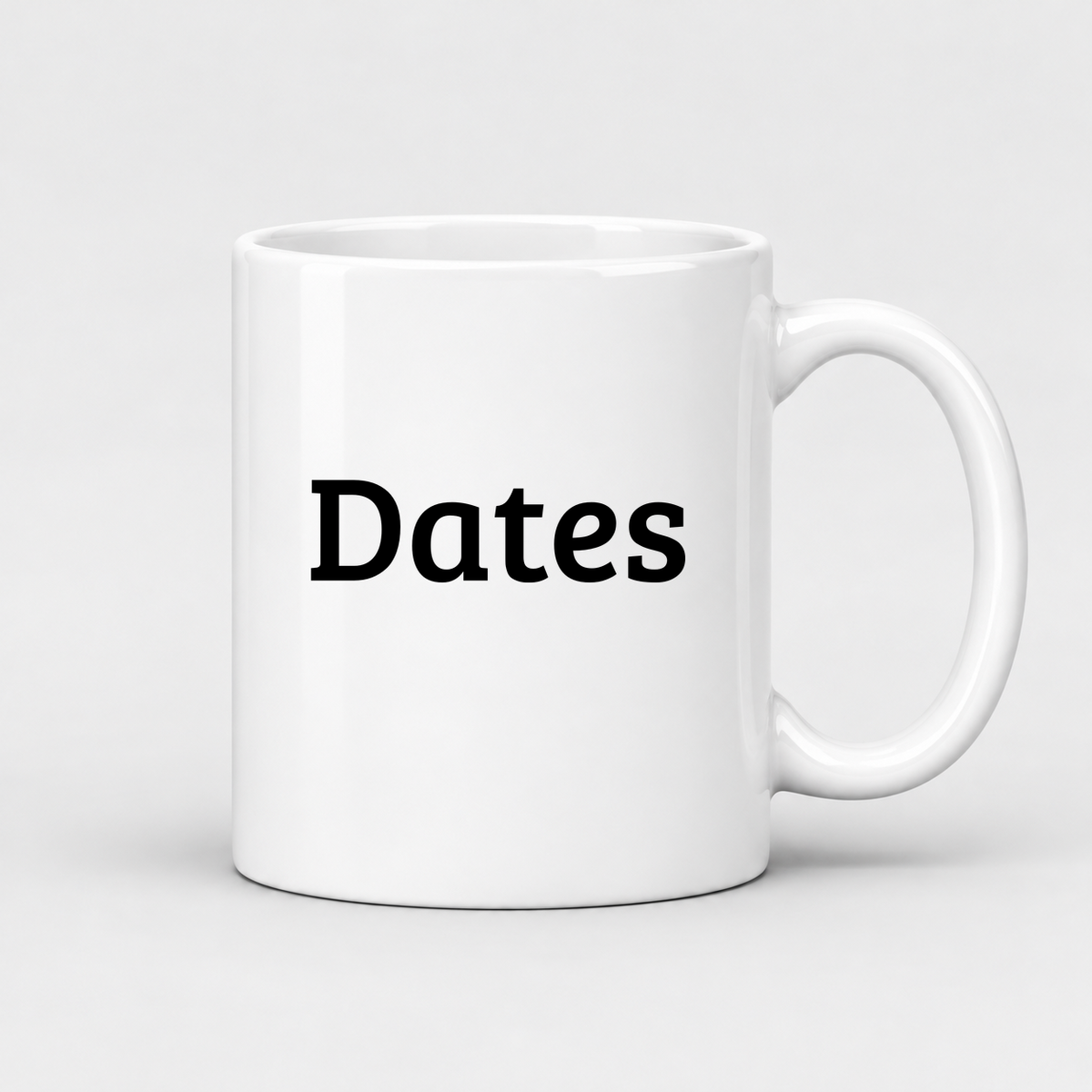 Dates Mug in white
