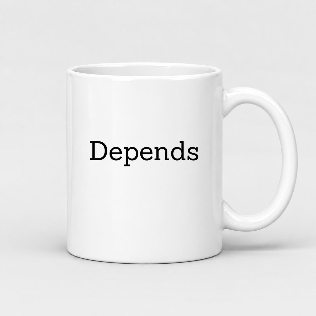 Depends Mug in white