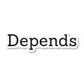 Depends die-cut sticker