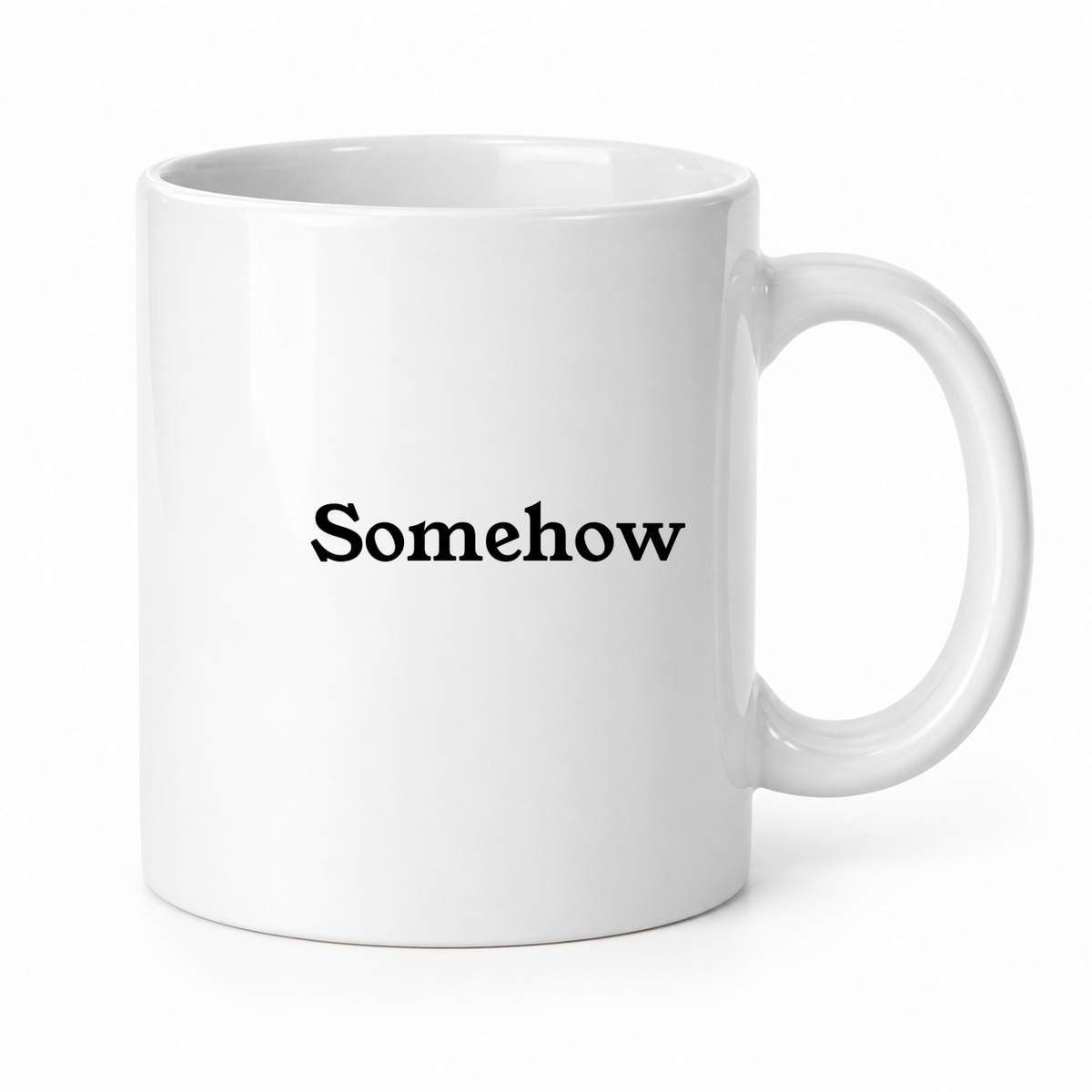 Somehow Mug in white
