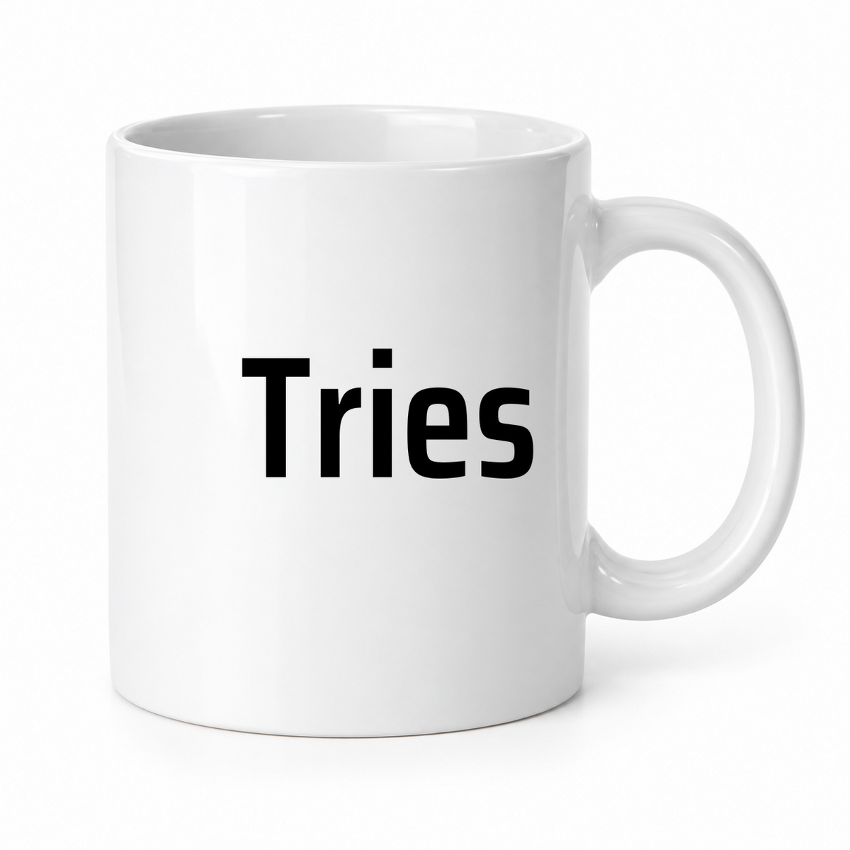 Tries Mug in white