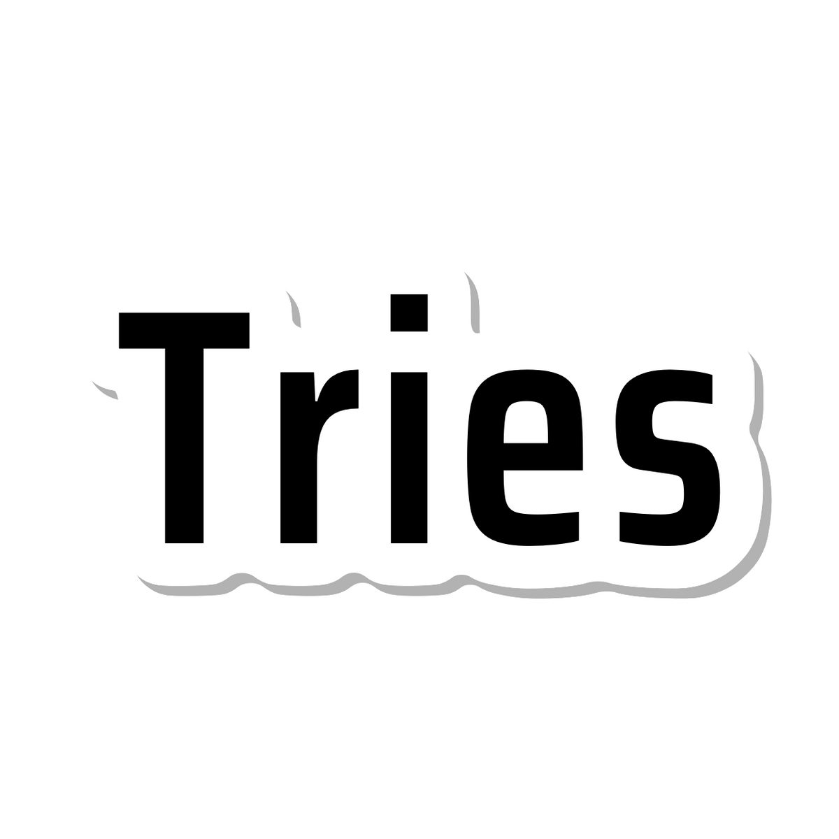 Tries die-cut sticker