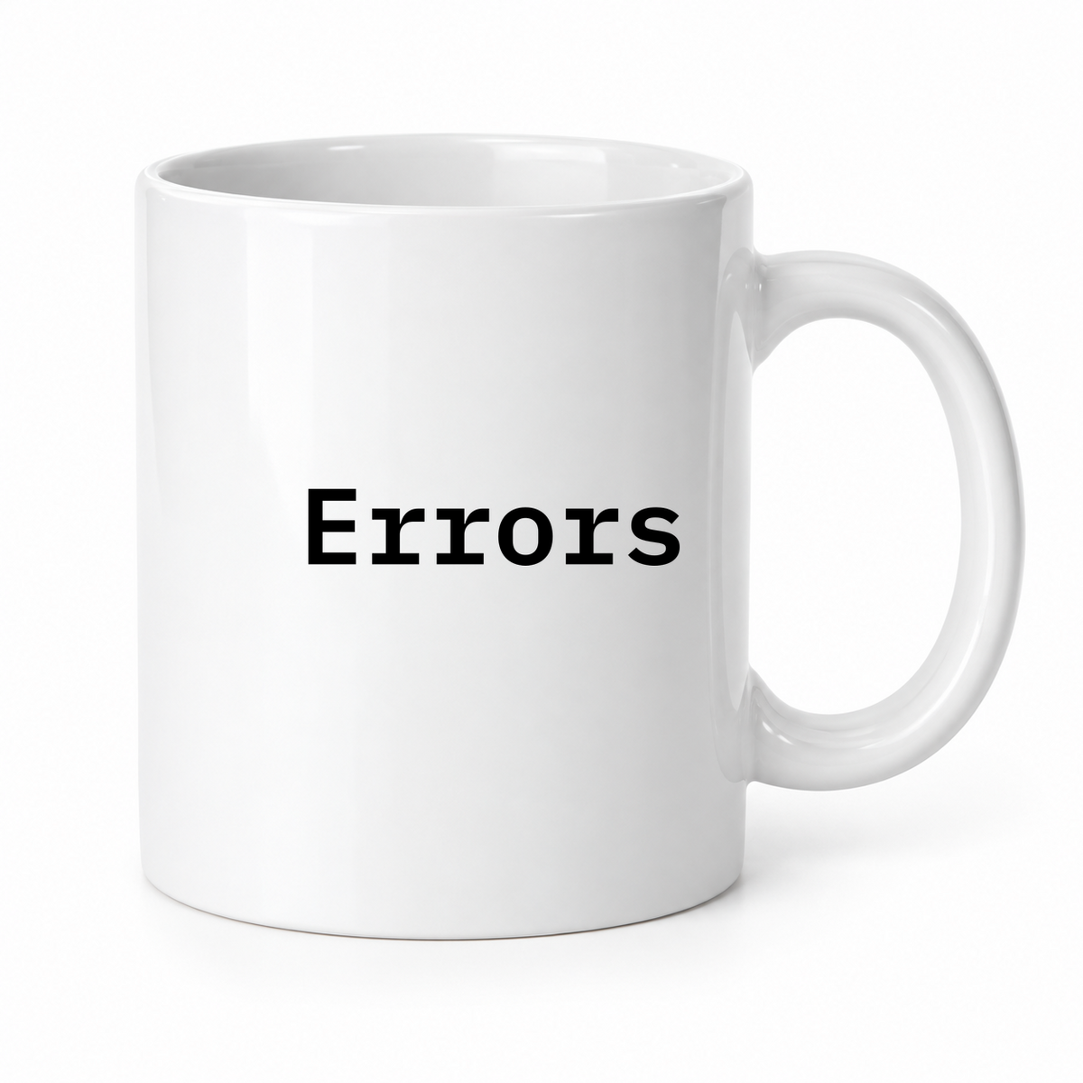 Errors Mug in white