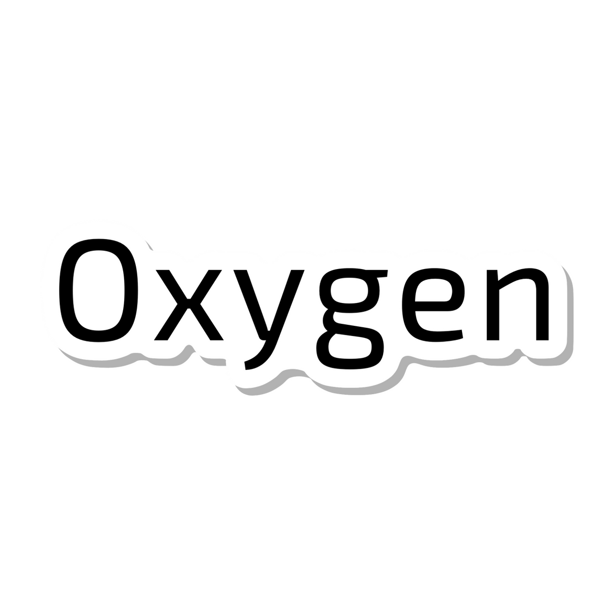 Oxygen die-cut sticker