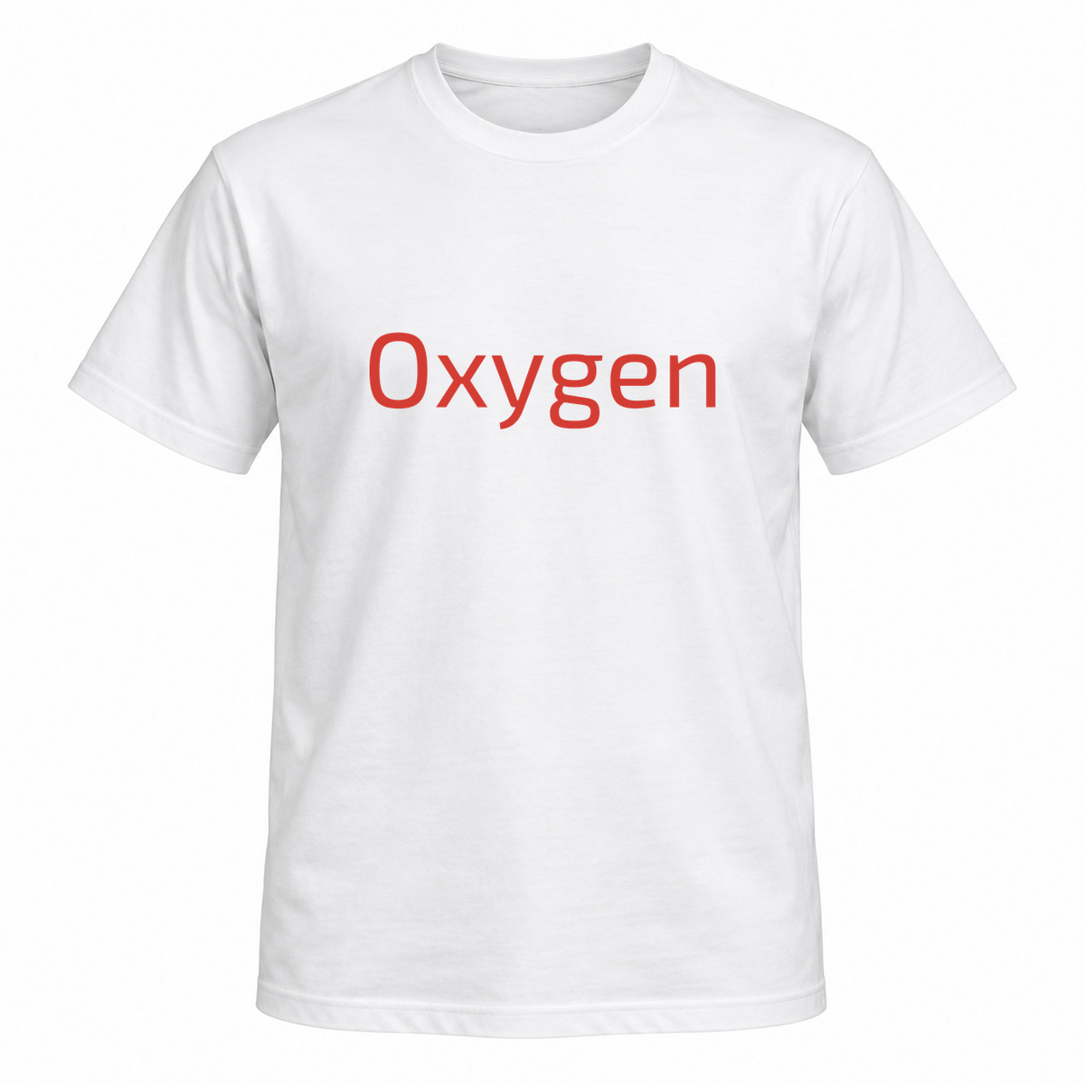 Oxygen T-Shirt in white with red text