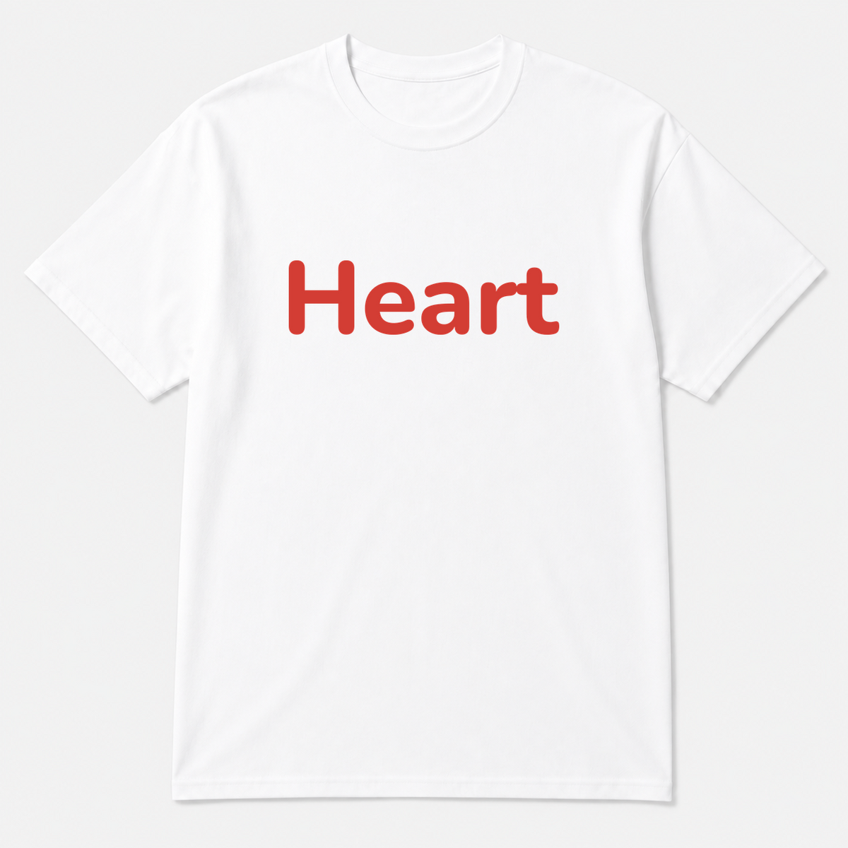 Heart T-Shirt in white with red text