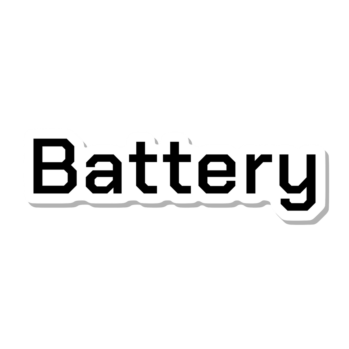 Battery die-cut sticker