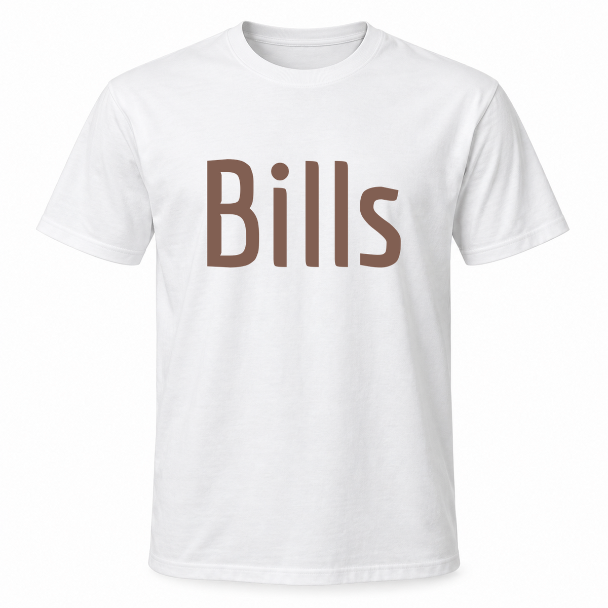 Bills T-Shirt in white with brown text