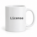 License Mug in white
