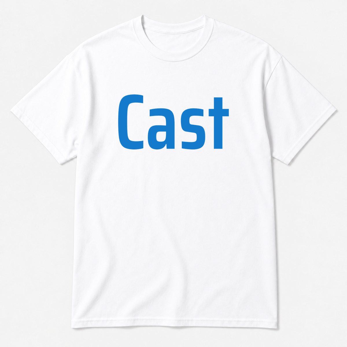 Cast T-Shirt in white with blue text