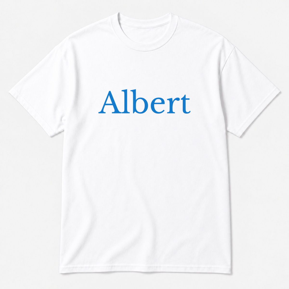 Albert T-Shirt in white with blue text