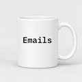 Emails Mug in white