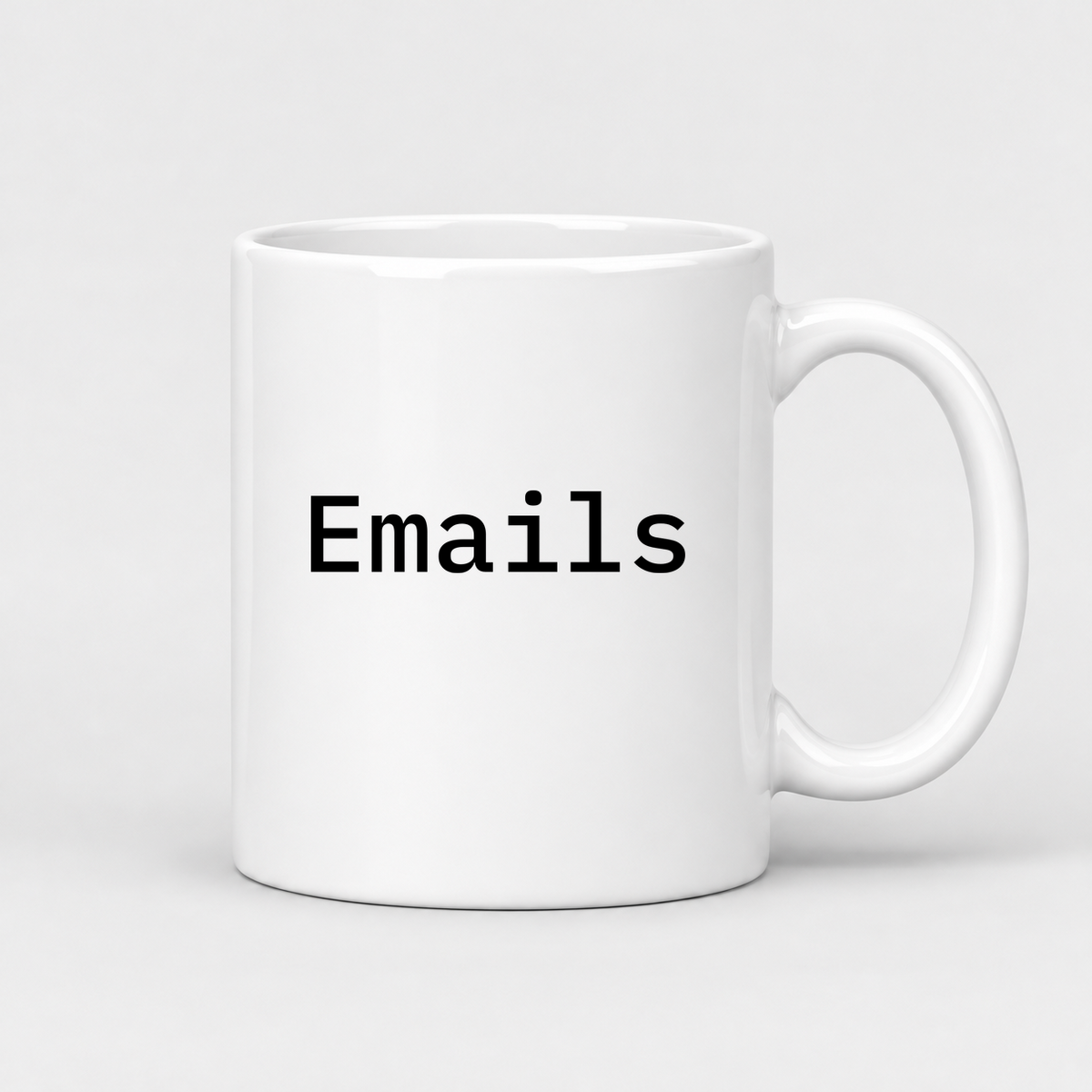 Emails Mug in white