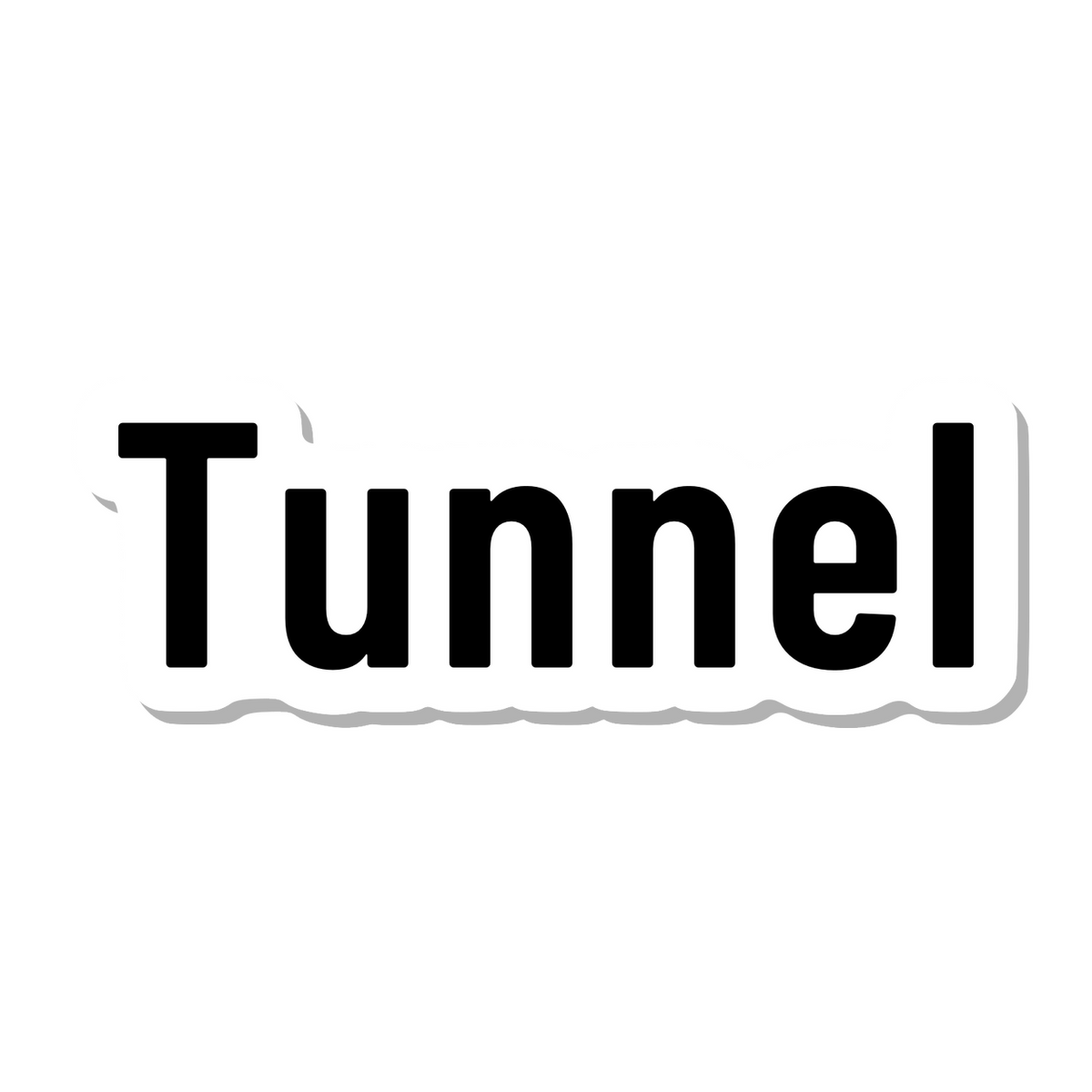 Tunnel die-cut sticker