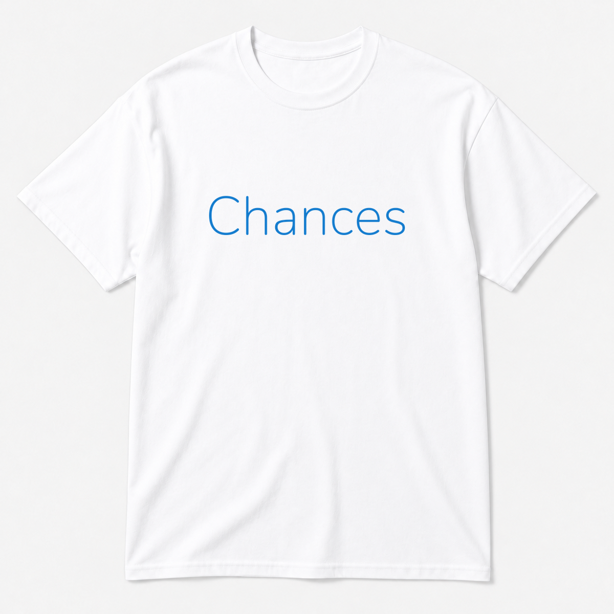 Chances T-Shirt in white with blue text