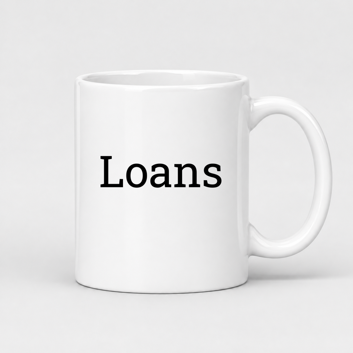 Loans Mug in white